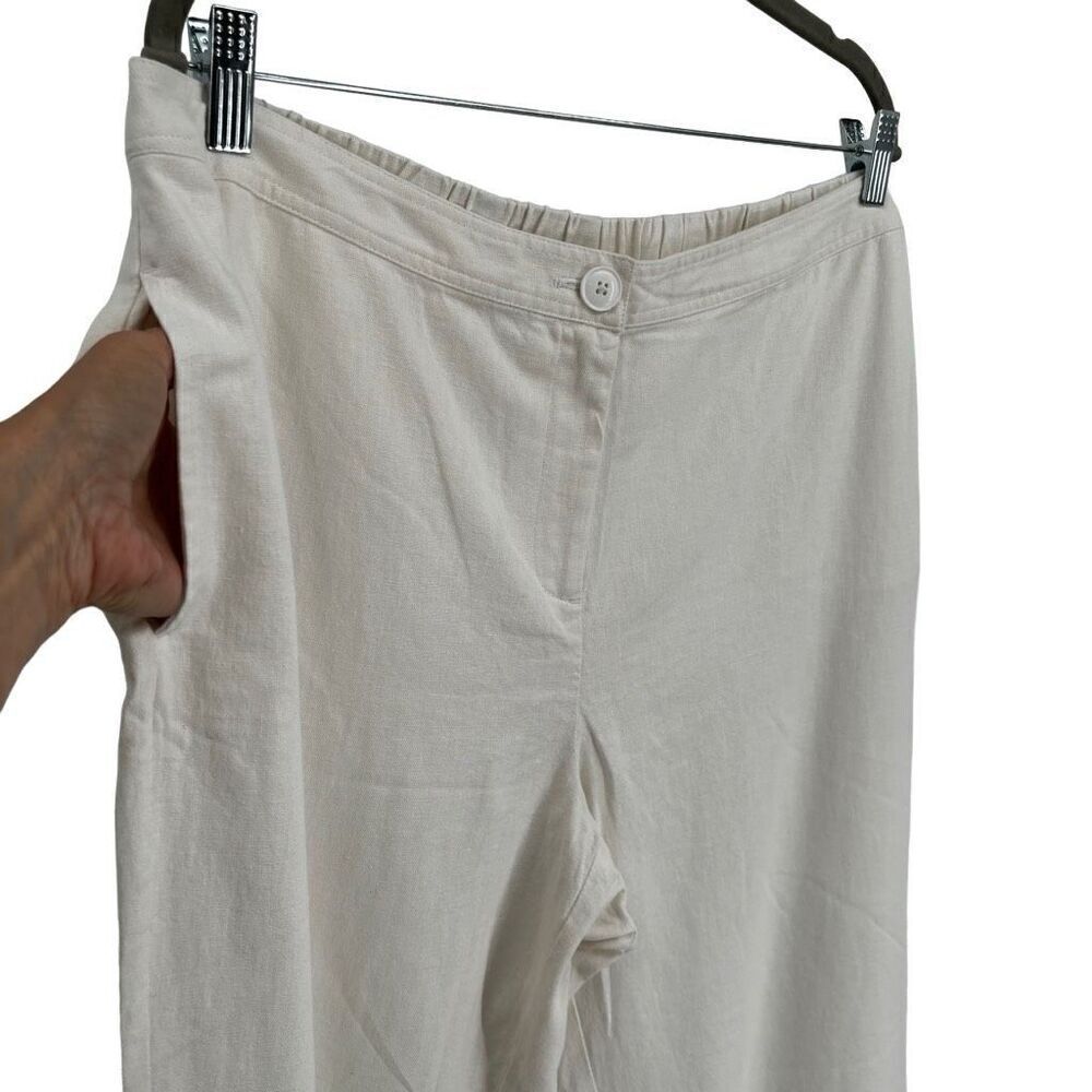 Kim Rogers Linen Cotton Blend Wide Leg Pants White‎ Size 18 NWT - Picture 5 of 9